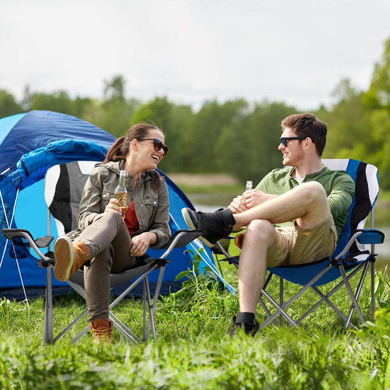 Madeira Camabel Oversized Camping Chairs Folding Chairs Outside 400 LBS with Cup Holder Beach Chair